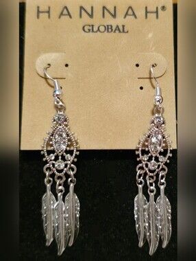 Filigree Feather Drop Earrings